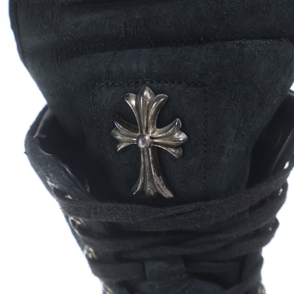 CHROME HEARTS(クロムハーツ) ×リックオウエンス Rick Owens GEOBASKET/ジオバスケット CHクロス装飾レザーハイカットスニーカー レディース
