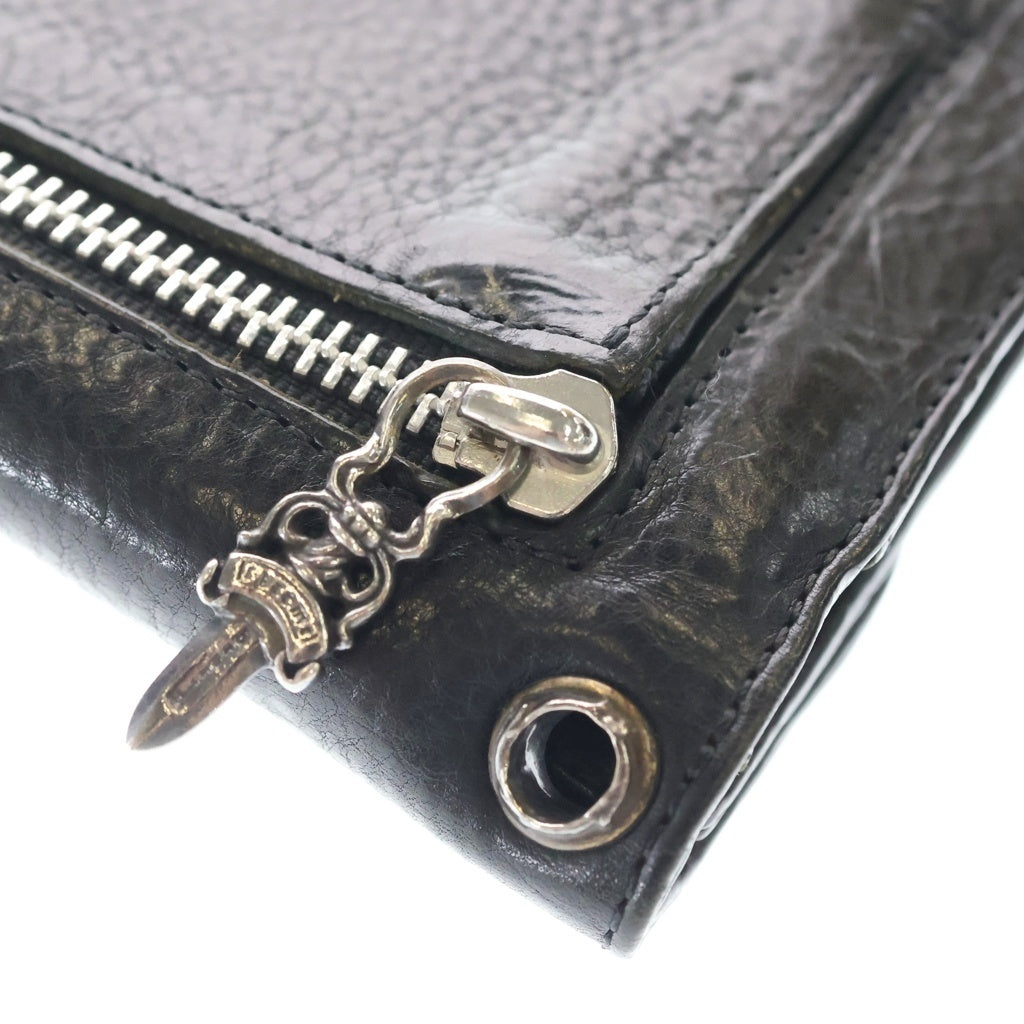 CHROME HEARTS(クロムハーツ) WAVE ウェーブ レザーウォレット 財布 ブラック