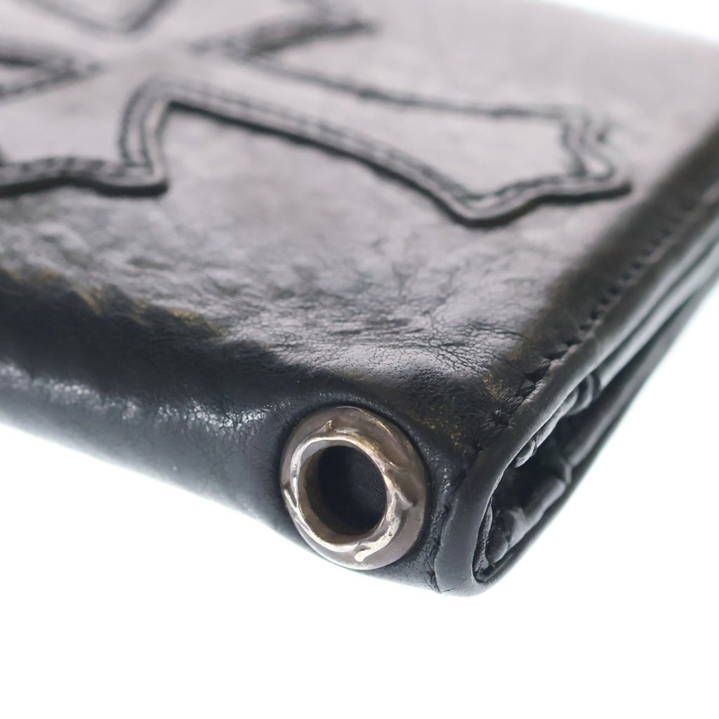 CHROME HEARTS(クロムハーツ) DR DIGIACOMO 1CEME ディジャコモ クロスパッチ グロメット付二つ折り財布 ブラック