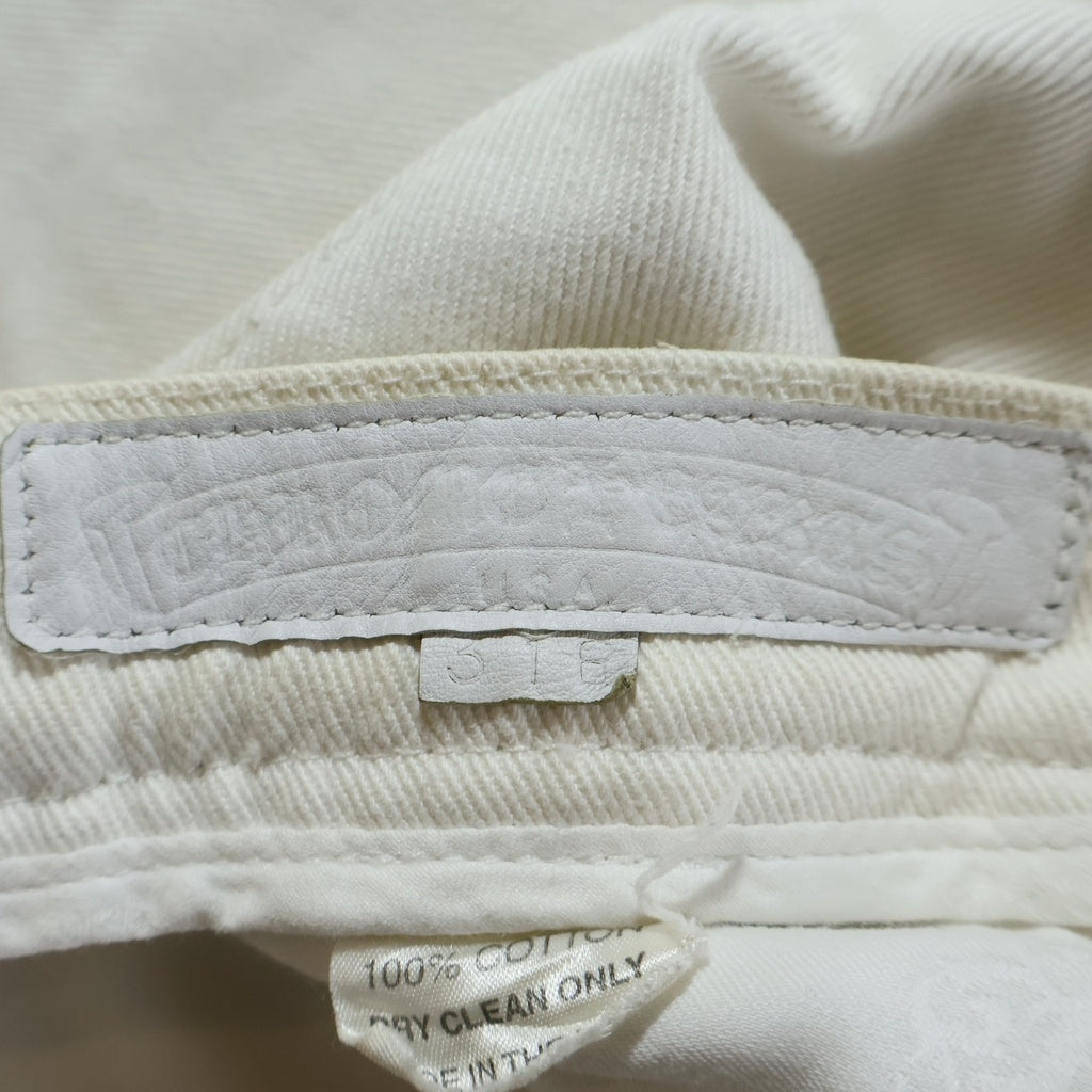CHROME HEARTS(クロムハーツ) OLD JEAN SL FLEURKNEE フレアニーデニムパンツ ホワイト