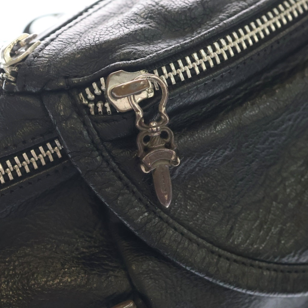 CHROME HEARTS(クロムハーツ) #1 SNAT PACK スナットパック ダガージップ ガンスリンガーベルト レザーウエストバッグ ブラック BCA378
