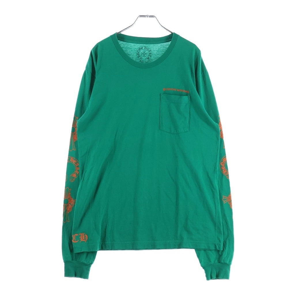 CHROME HEARTS(クロムハーツ) CH L/S 袖CHクロス バックホースシュープリント 長袖Tシャツ