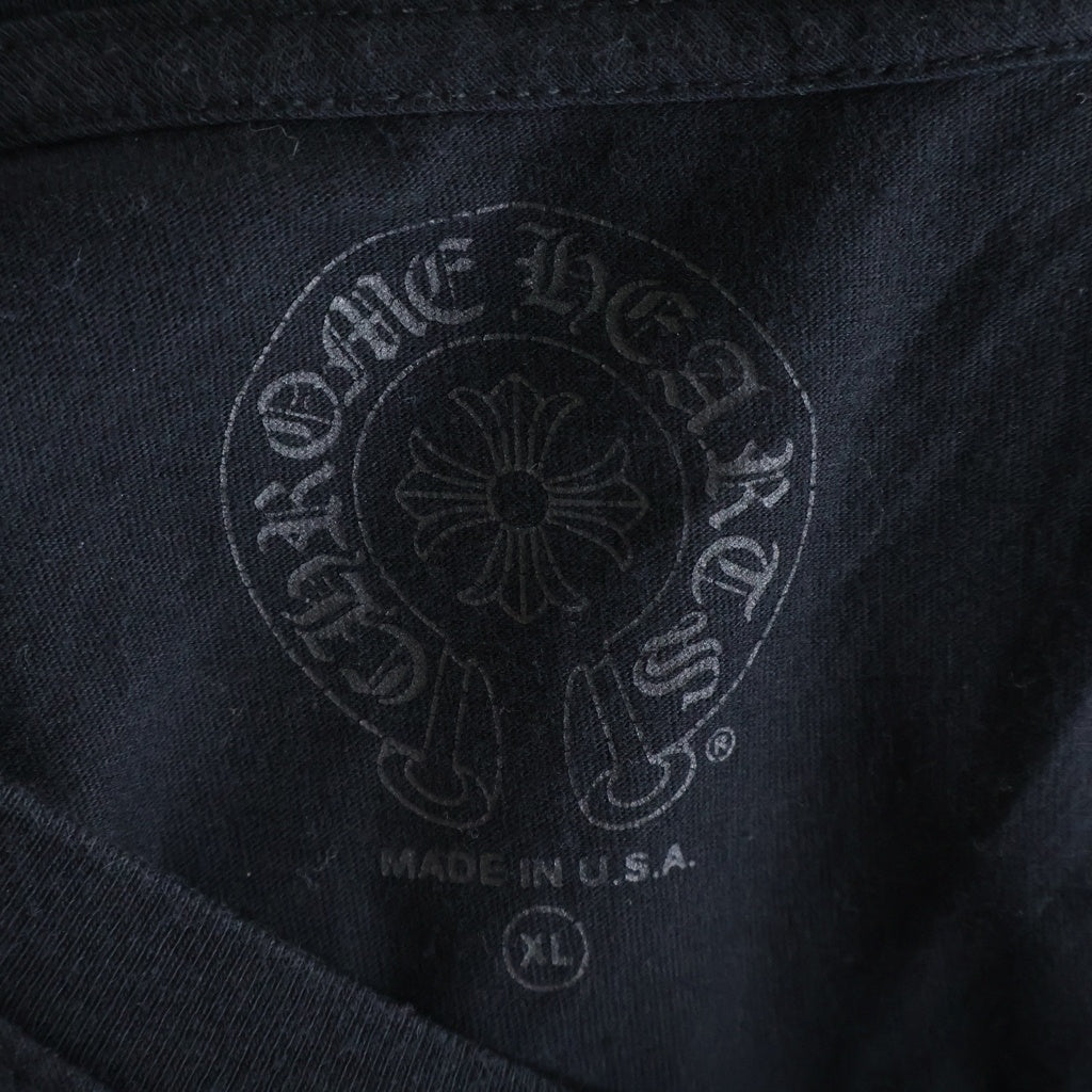 CHROME HEARTS(クロムハーツ) CH L/S T-SHIRT アームフローラル バックホースシュープリント 長袖Tシャツ ロンT ブラック