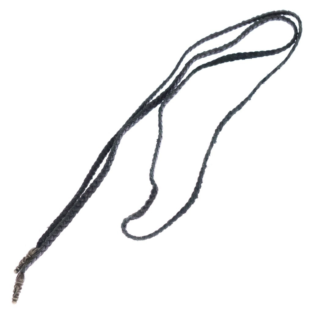CHROME HEARTS(クロムハーツ) LEATHER BRAID SCROLL ネックレス レザーブレイドネックレス ブラック/シルバー BCA377