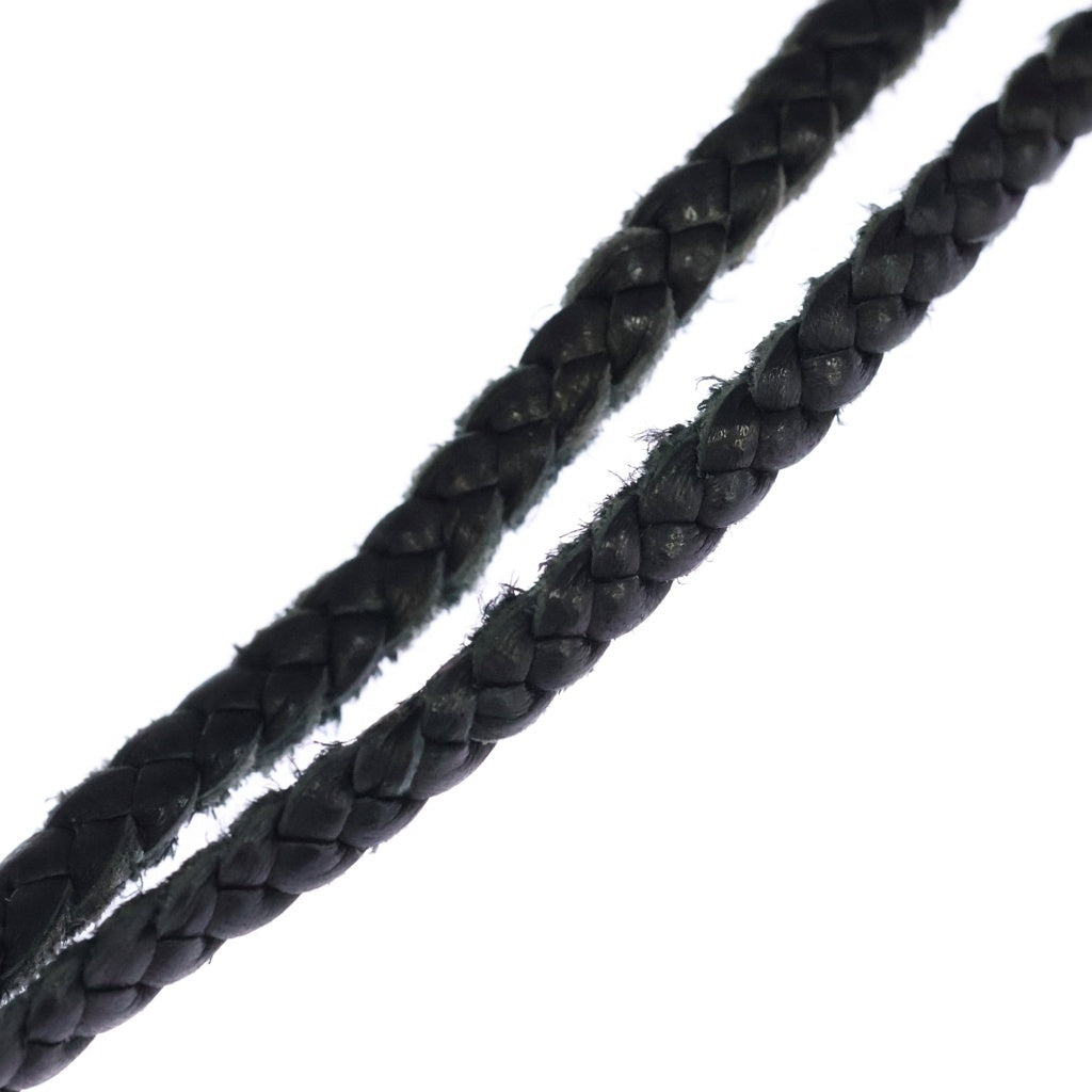 CHROME HEARTS(クロムハーツ) LEATHER BRAID SCROLL ネックレス レザーブレイドネックレス ブラック/シルバー BCA377
