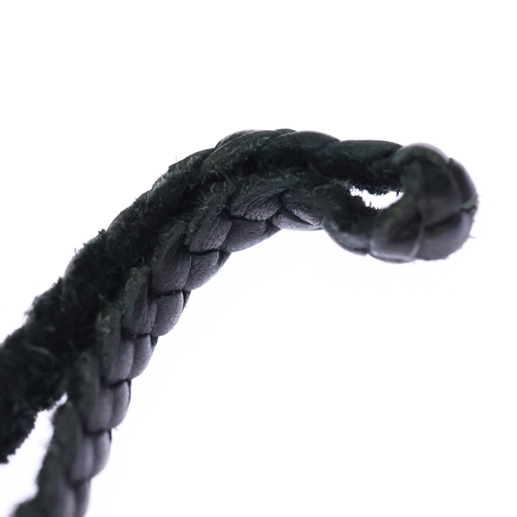CHROME HEARTS(クロムハーツ) LEATHER BRAID SCROLL ネックレス レザーブレイドネックレス ブラック/シルバー BCA377