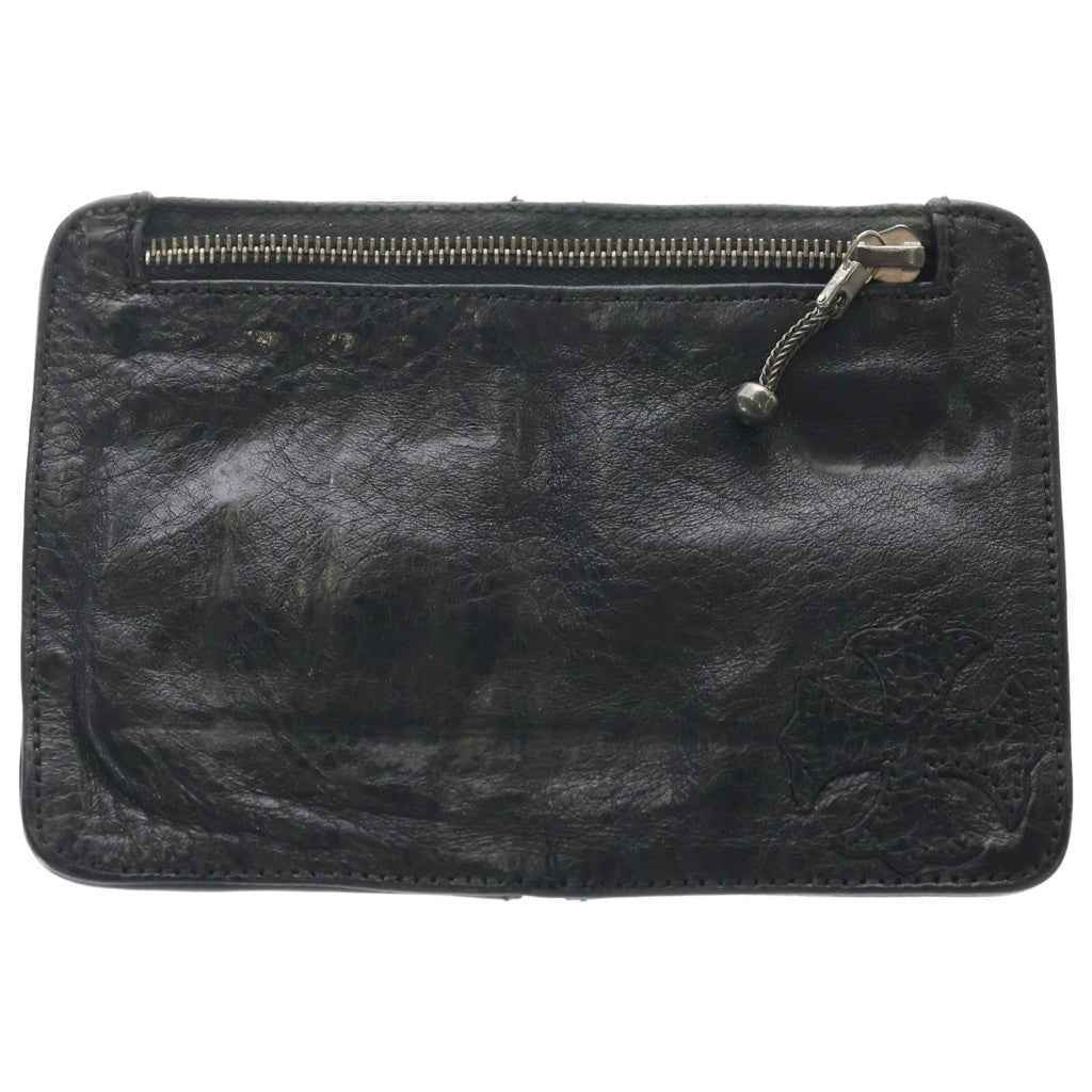 CHROME HEARTS(クロムハーツ) BANK ROBBER バンクロバー クロスパッチ付きレザー財布