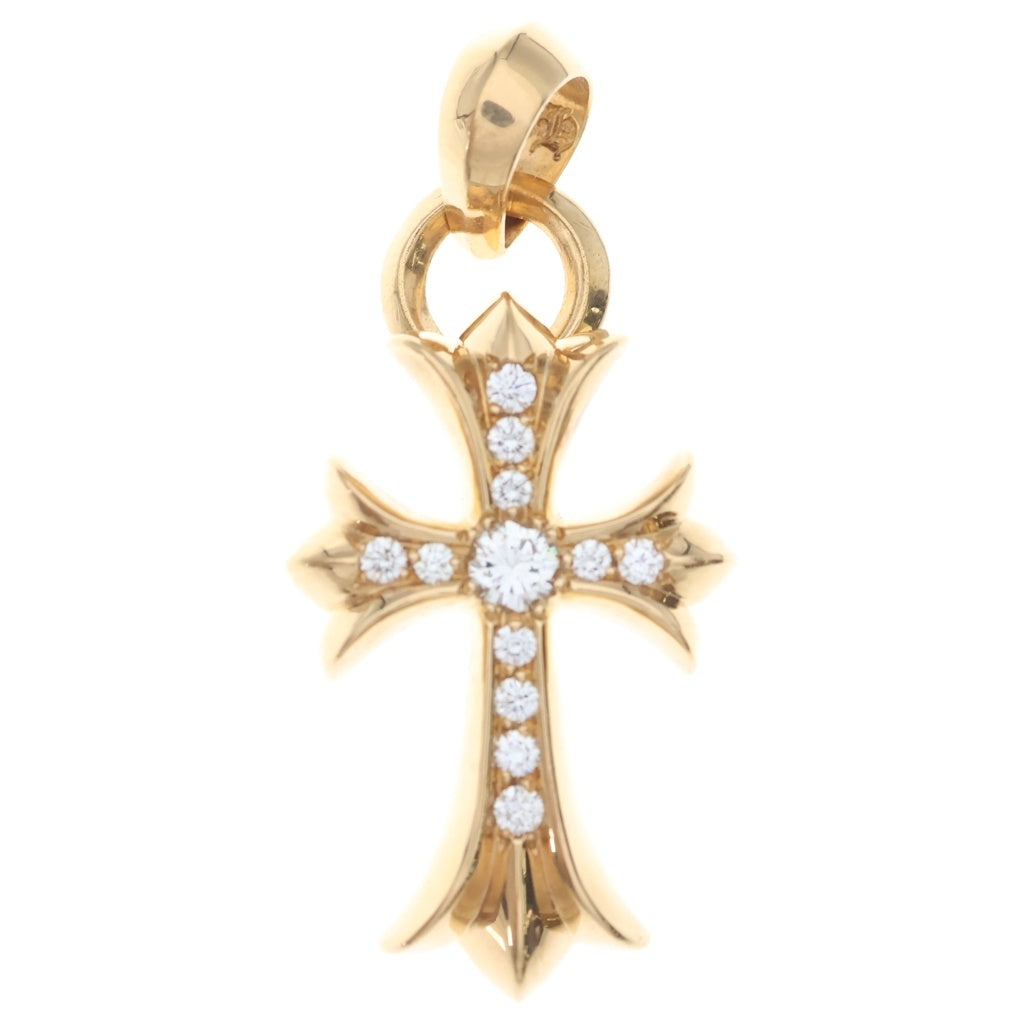 CHROME HEARTS(クロムハーツ) 22K CH CRS SML W BALE P D スモールCHクロス Wベイル PAVEダイヤ ペンダントトップ ゴールド