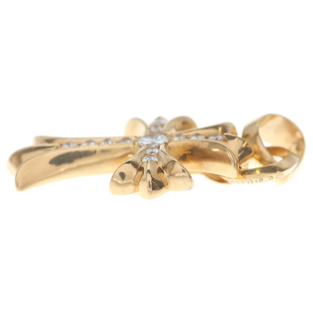 CHROME HEARTS(クロムハーツ) 22K CH CRS SML W BALE P D スモールCHクロス Wベイル PAVEダイヤ ペンダントトップ ゴールド
