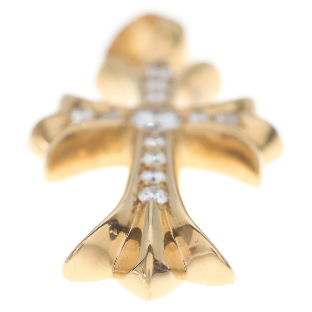 CHROME HEARTS(クロムハーツ) 22K CH CRS SML W BALE P D スモールCHクロス Wベイル PAVEダイヤ ペンダントトップ ゴールド