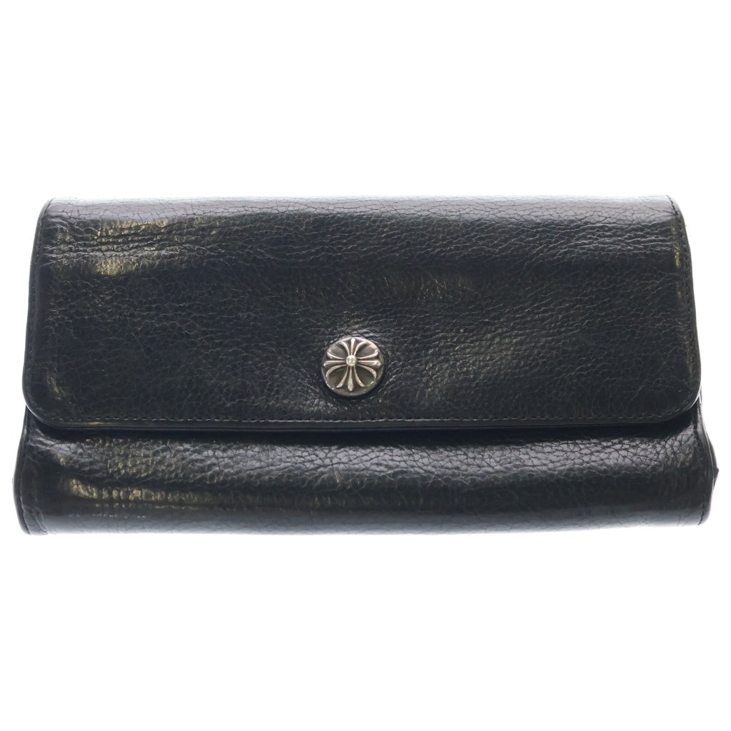 CHROME HEARTS(クロムハーツ) JUDY CROSS BALL ジュディ クロス ボール ボタン レザーウォレット 長財布 ブラック