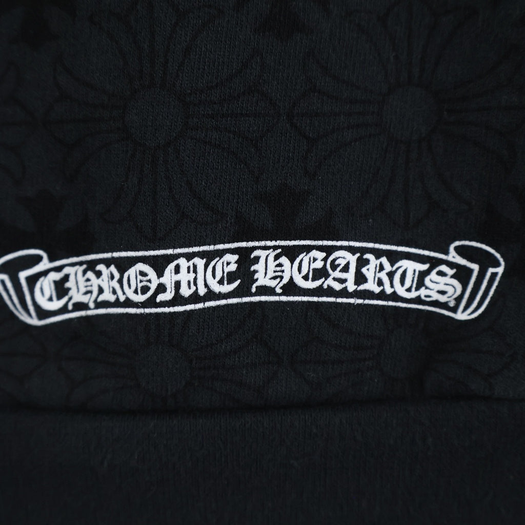 CHROME HEARTS(クロムハーツ) SWTSHRT PLVR CHプラス総柄 バックCHプラスプリント プルオーバーパーカー ブラック