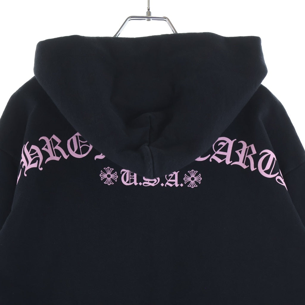 CHROME HEARTS(クロムハーツ) × MATTY BOY Floral Cross USA Arch Logo Pullover Hoodie 袖フローラル アーチロゴプルオーバーパーカー レディース