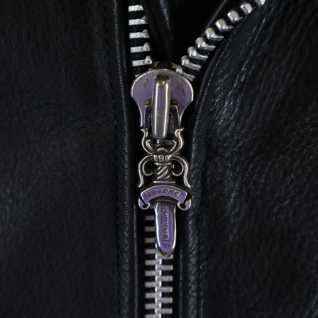 CHROME HEARTS(クロムハーツ) BASIC MOTO ベーシックモト クロスボールボタンダガージップライダースレザージャケット ブラック