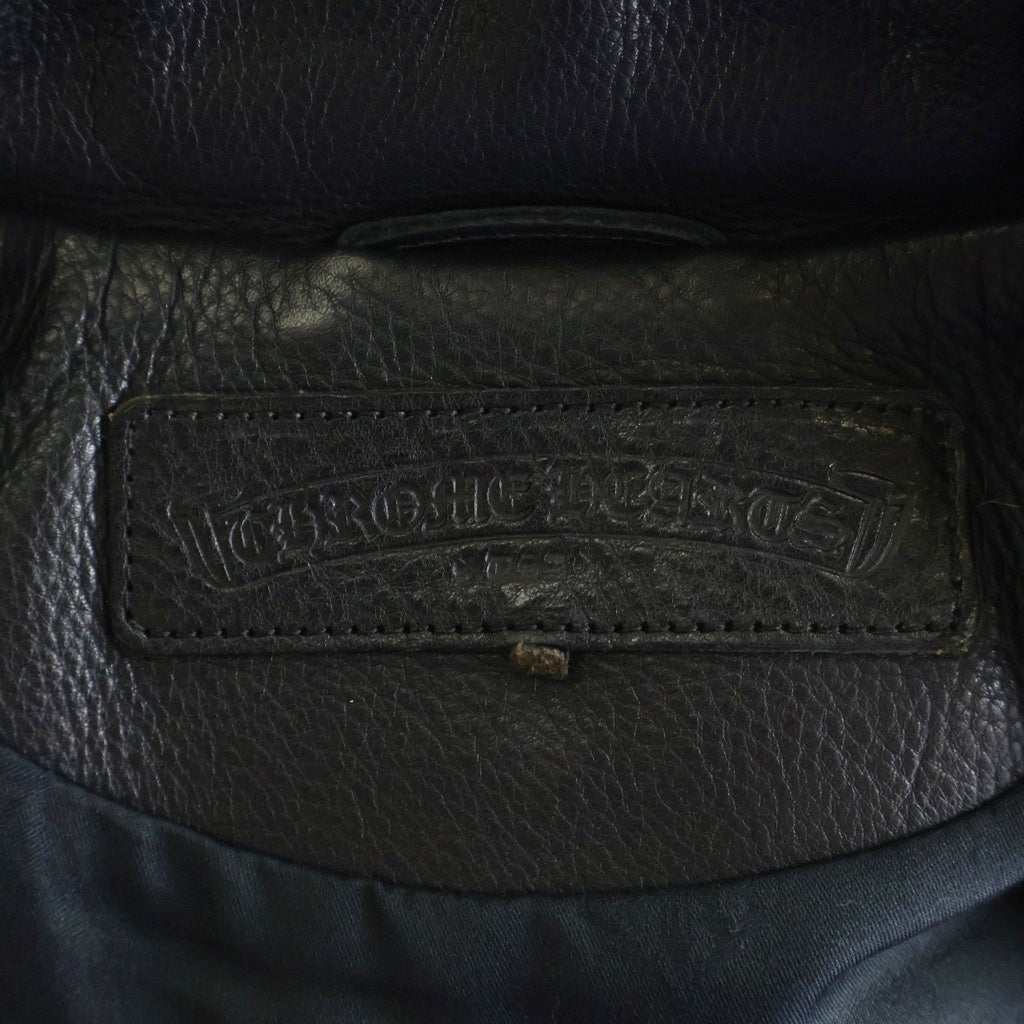 CHROME HEARTS(クロムハーツ) BASIC MOTO ベーシックモト クロスボールボタンダガージップライダースレザージャケット ブラック