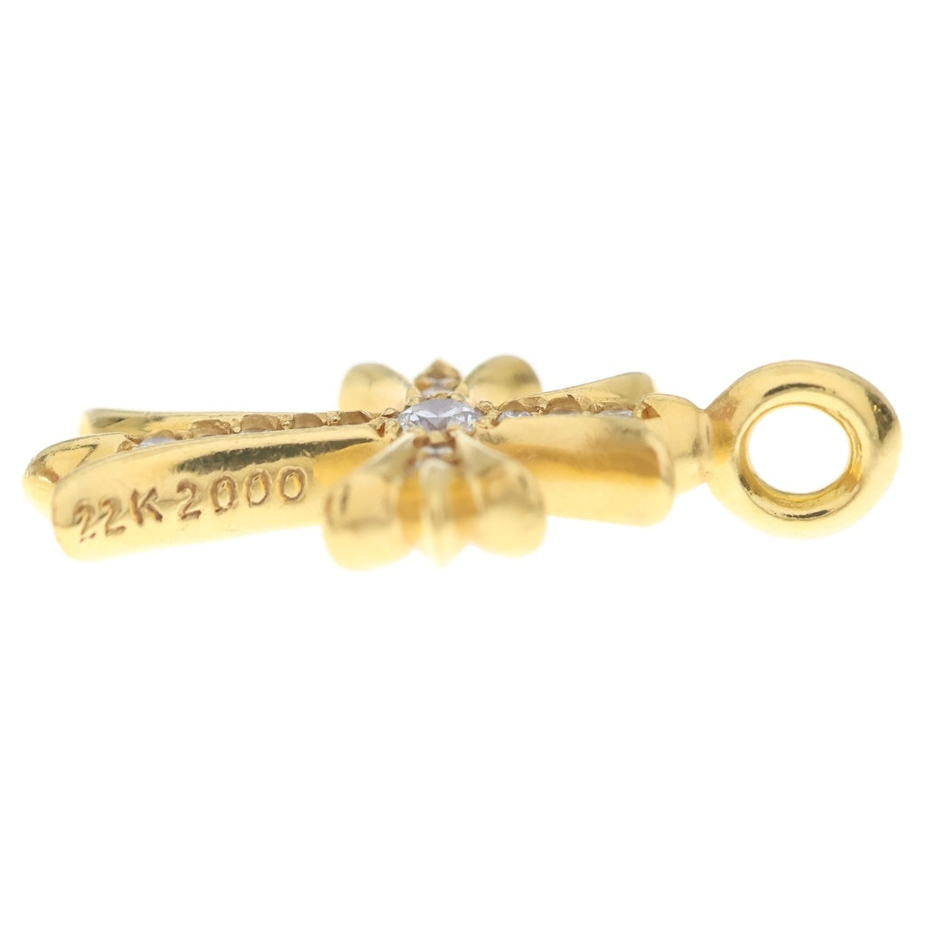 CHROME HEARTS(クロムハーツ) 22K TNY CRSF P/DIA タイニーファットクロス PAVEダイヤ ペンダントトップ ゴールドBCA033