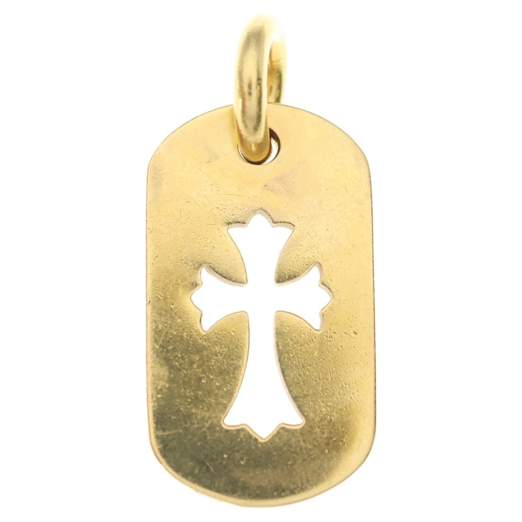CHROME HEARTS(クロムハーツ) 22K SMALL DOGTAG P D スモールドッグタグ PAVEダイヤ ゴールドネックレストップ