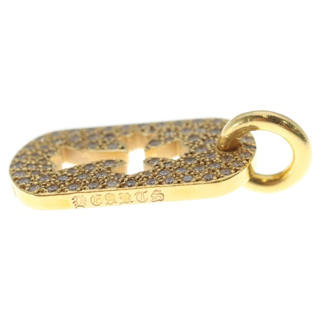 CHROME HEARTS(クロムハーツ) 22K SMALL DOGTAG P D スモールドッグタグ PAVEダイヤ ゴールドネックレストップ