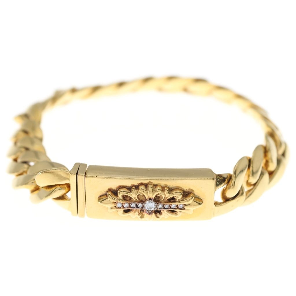 CHROME HEARTS(クロムハーツ) 22K ID BABY FLORAL P D ベイビーフローラルミニID ブレスレットPAVEダイヤ