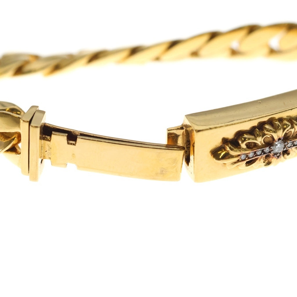 CHROME HEARTS(クロムハーツ) 22K ID BABY FLORAL P D ベイビーフローラルミニID ブレスレットPAVEダイヤ
