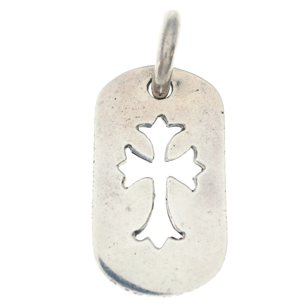 CHROME HEARTS(クロムハーツ) DT TNY CO CRS LTD 青山限定 タイニーカットアウトクロスドッグタグ チャーム シルバーネックレストップ