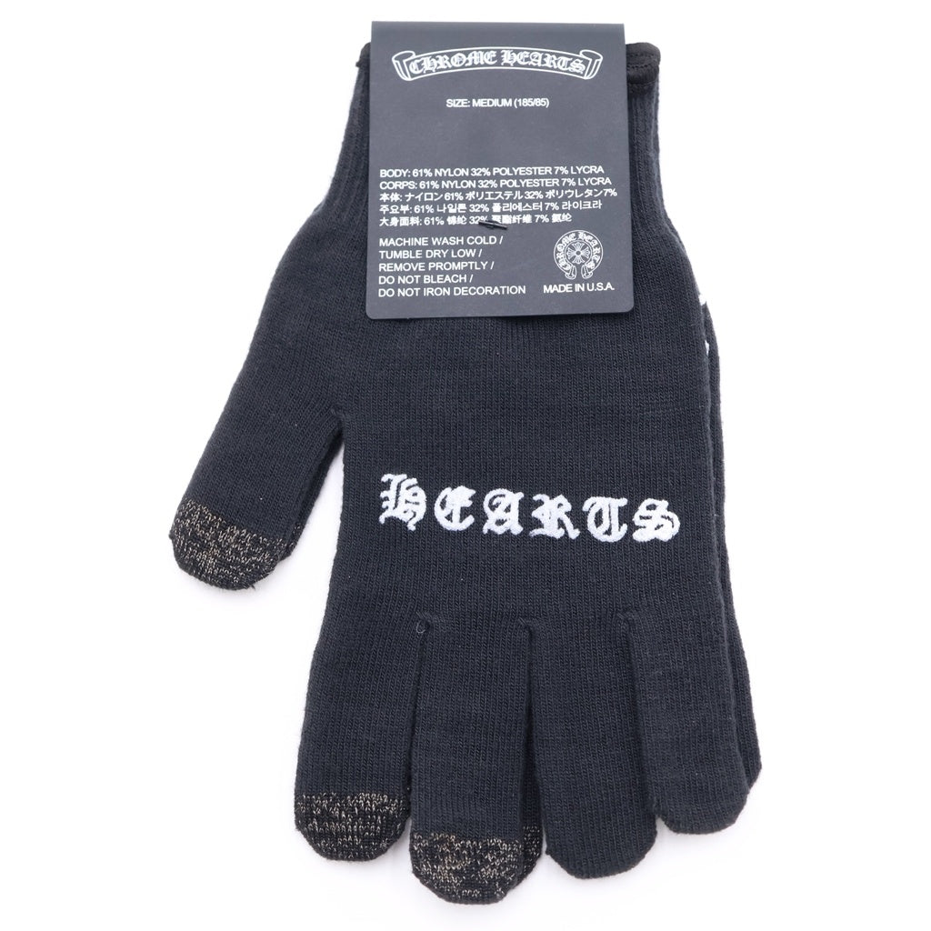 CHROME HEARTS(クロムハーツ) GLOVE ロゴプリント グローブ 手袋 ブラック -