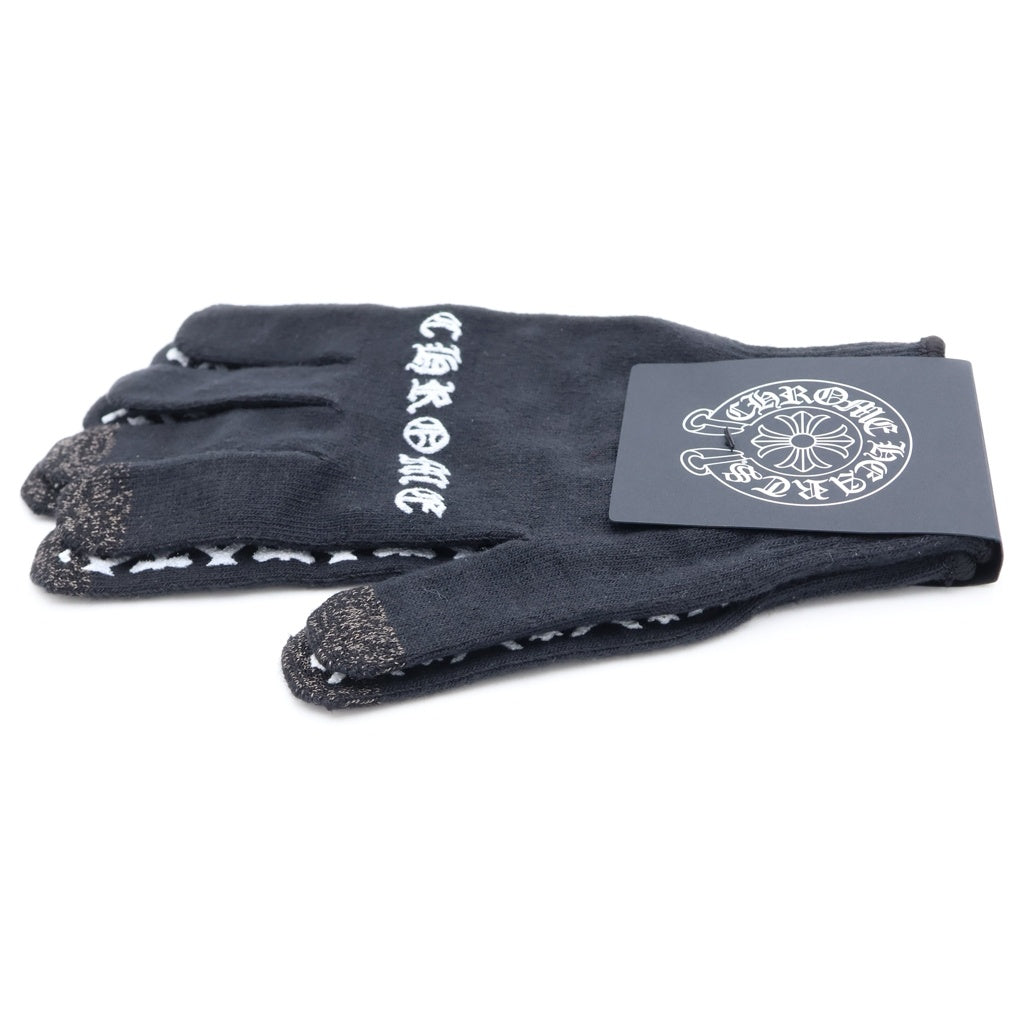 CHROME HEARTS(クロムハーツ) GLOVE ロゴプリント グローブ 手袋 ブラック -