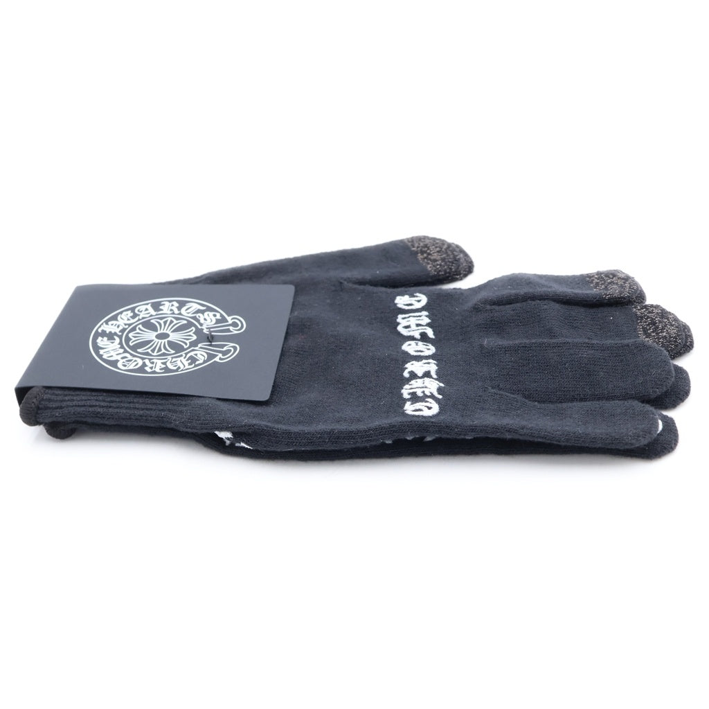CHROME HEARTS(クロムハーツ) GLOVE ロゴプリント グローブ 手袋 ブラック -
