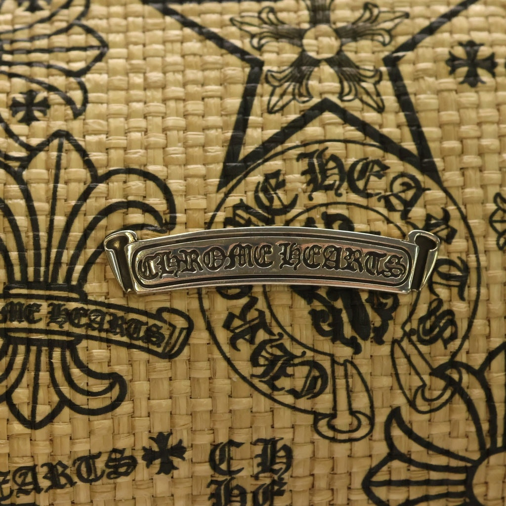 CHROME HEARTS(クロムハーツ) LARGE BEACHES BAG レザー切替ビーチトートバッグ ラージ ブラウン レディース
