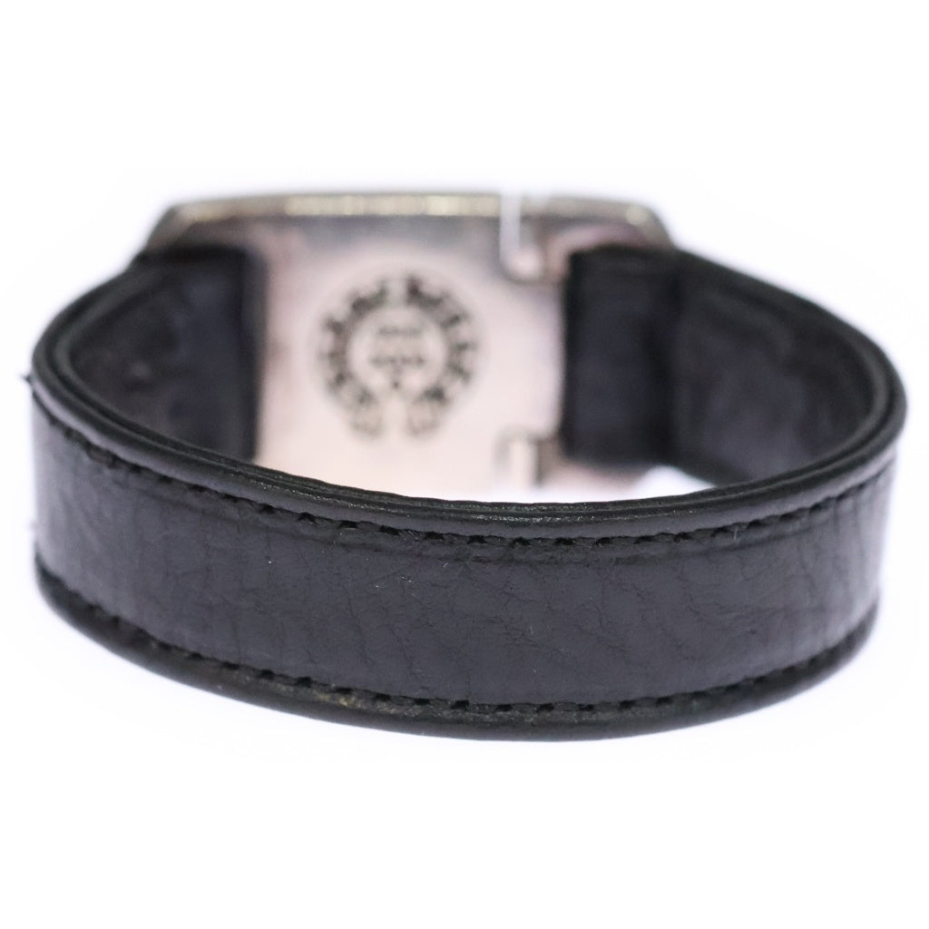 CHROME HEARTS(クロムハーツ) HARNESS CROSS BOX ハーネス クロスボックス レザーブレスレット シルバー/ブラック -