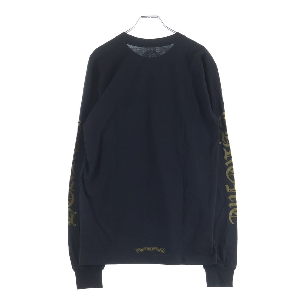 CHROME HEARTS(クロムハーツ) CH L S 1 ネックロゴプリント 長袖Tシャツ カットソー ブラック/ブラウン -