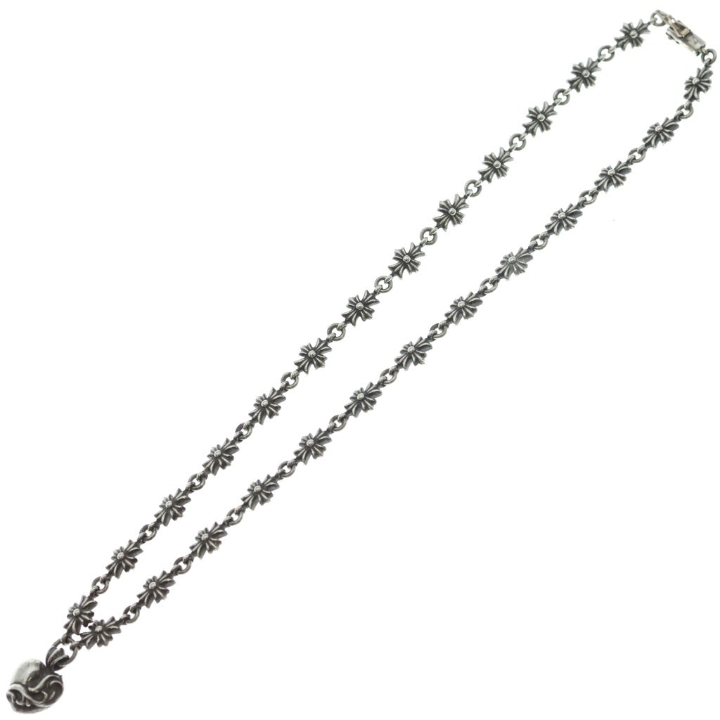 CHROME HEARTS(クロムハーツ) TINY E CH PLS HEART タイニーE CHプラスリンク ハートチャーム ネックレス シルバー 16inch -