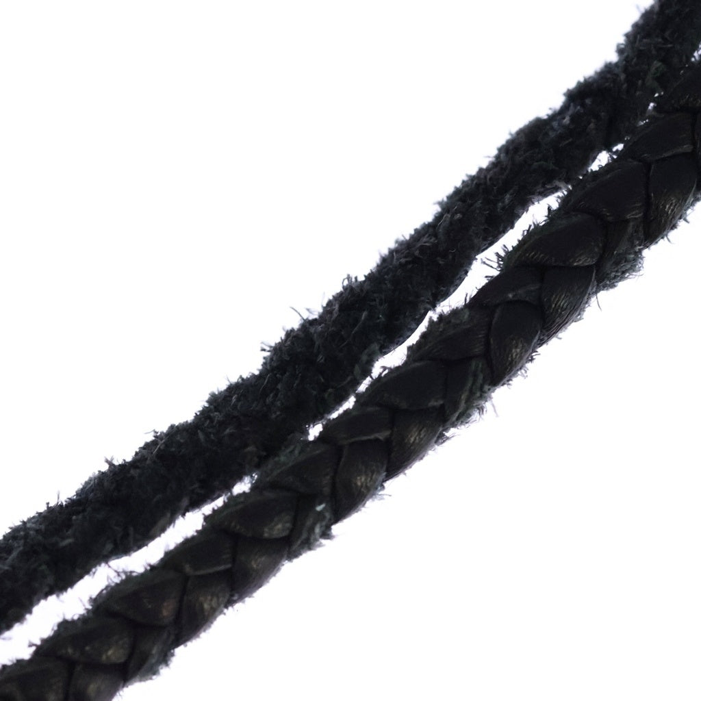 CHROME HEARTS(クロムハーツ) LEATHER BRAID SCROLL ネックレス レザーブレイドネックレス ブラック/シルバー BCA377 -