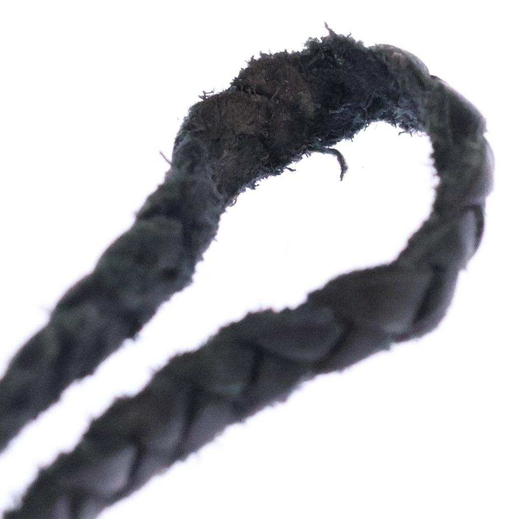 CHROME HEARTS(クロムハーツ) LEATHER BRAID SCROLL ネックレス レザーブレイドネックレス ブラック/シルバー BCA377 -