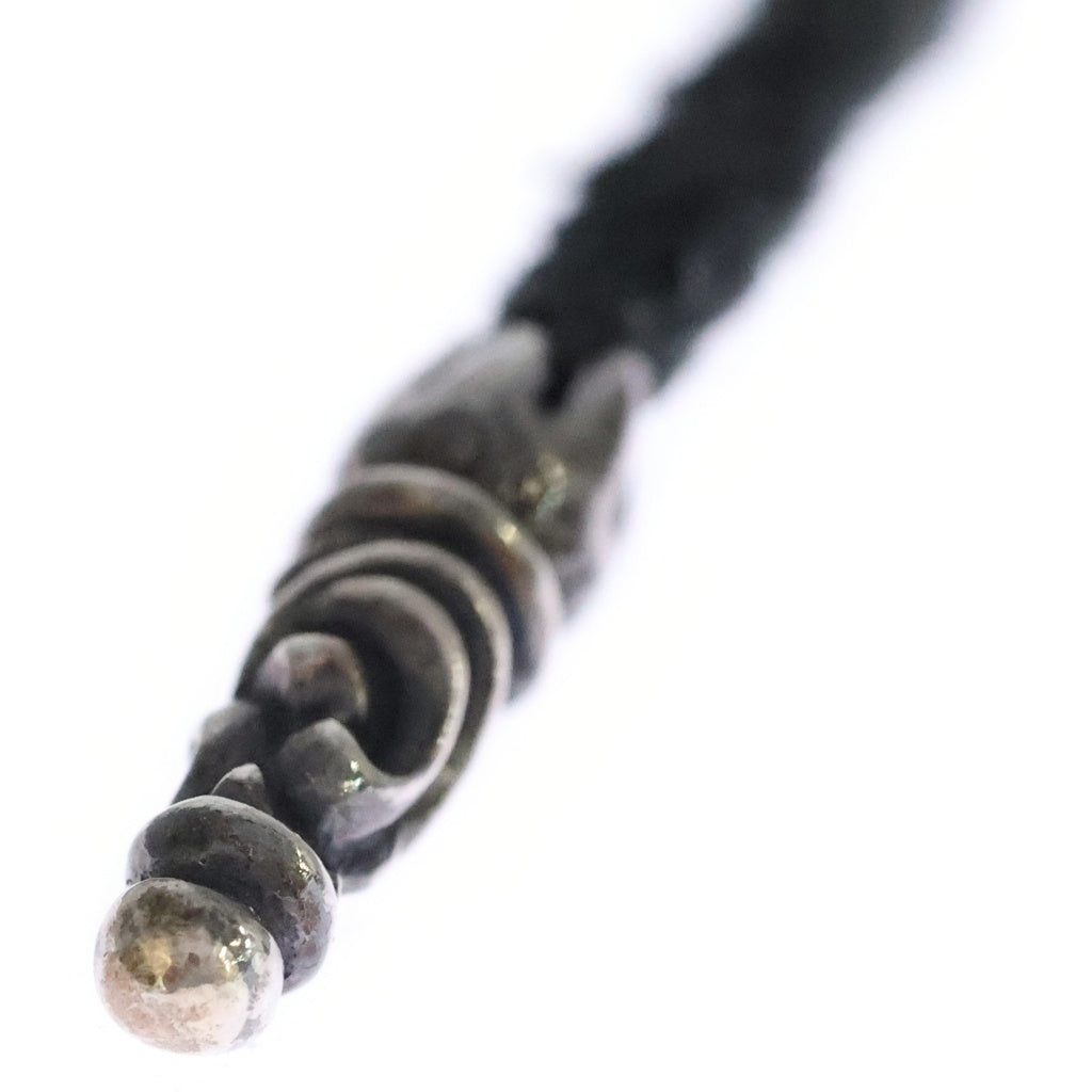 CHROME HEARTS(クロムハーツ) LEATHER BRAID SCROLL ネックレス レザーブレイドネックレス ブラック/シルバー BCA377 -
