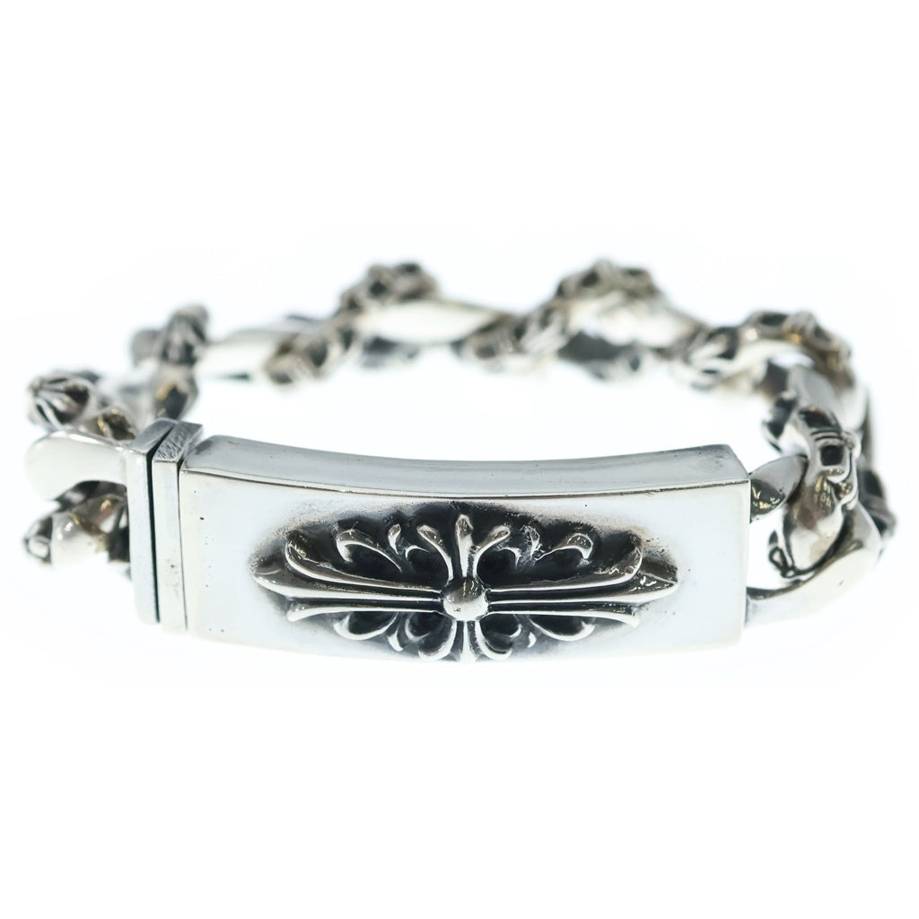 CHROME HEARTS(クロムハーツ) ID FLORAL CRS フローラルクロスIDファンシーリンク ブレスレット 11LINK シルバー BCA166