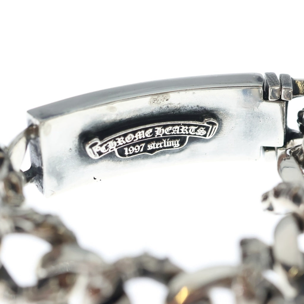 CHROME HEARTS(クロムハーツ) ID FLORAL CRS フローラルクロスIDファンシーリンク ブレスレット 11LINK シルバー BCA166
