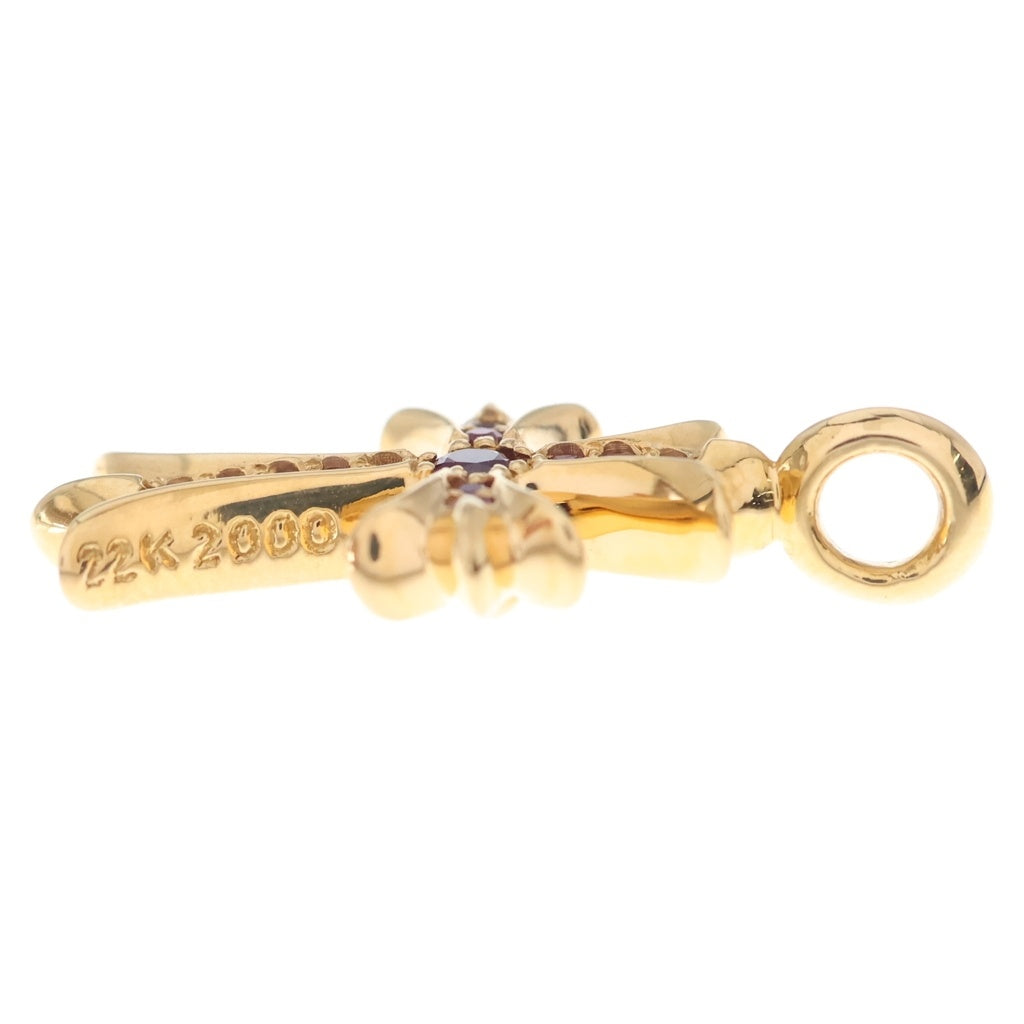 CHROME HEARTS(クロムハーツ) 22K TNY CRSF P/RUBY タイニーファットクロス PAVEルビー ペンダントトップ ゴールド