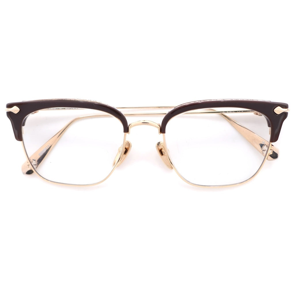 CHROME HEARTS(クロムハーツ) SLUNTRADICTION ハーフリム 眼鏡 アイウェア ブラウン/ゴールド