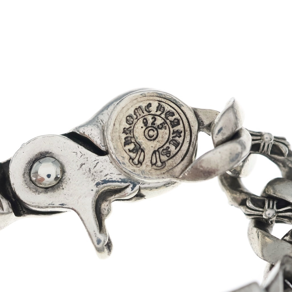CHROME HEARTS(クロムハーツ) FLORAL CLIP ID FANCY CHAIN フローラルクロス クリップIDファンシーリンク ブレスレット -