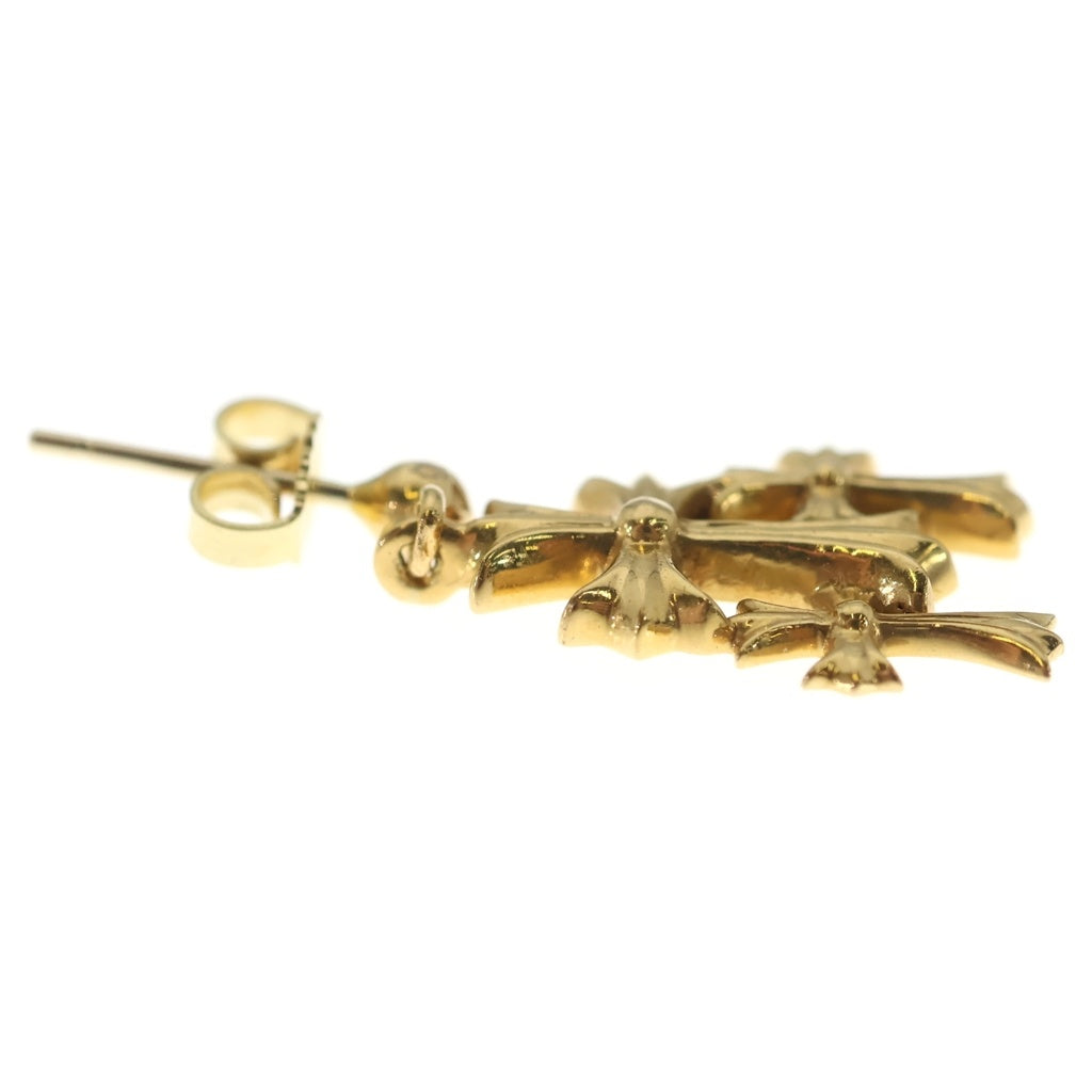 CHROME HEARTS(クロムハーツ) 22K 3 CH CROSS DROP トリプルCHクロス ピアス ゴールド -