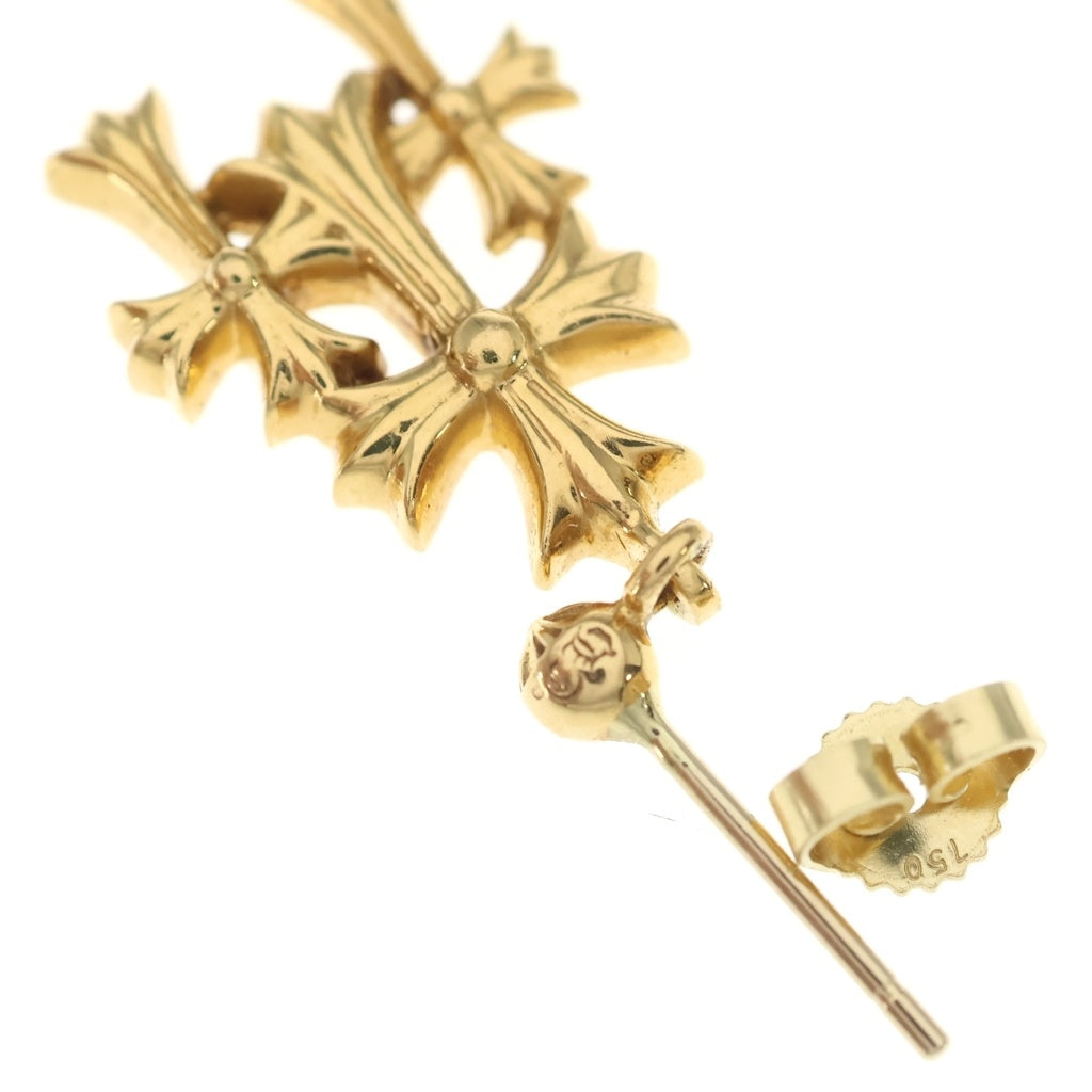 CHROME HEARTS(クロムハーツ) 22K 3 CH CROSS DROP トリプルCHクロス ピアス ゴールド -