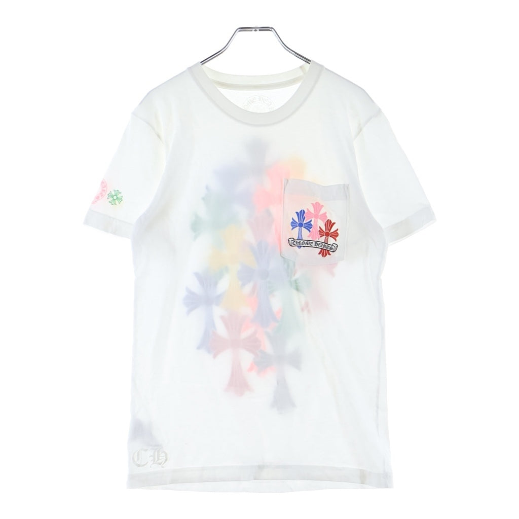 CHROME HEARTS(クロムハーツ) MLTCOL CEM CRS TEE マルチセメタリークロスプリント クルーネック半袖Tシャツ カットソー ホワイト/マルチ