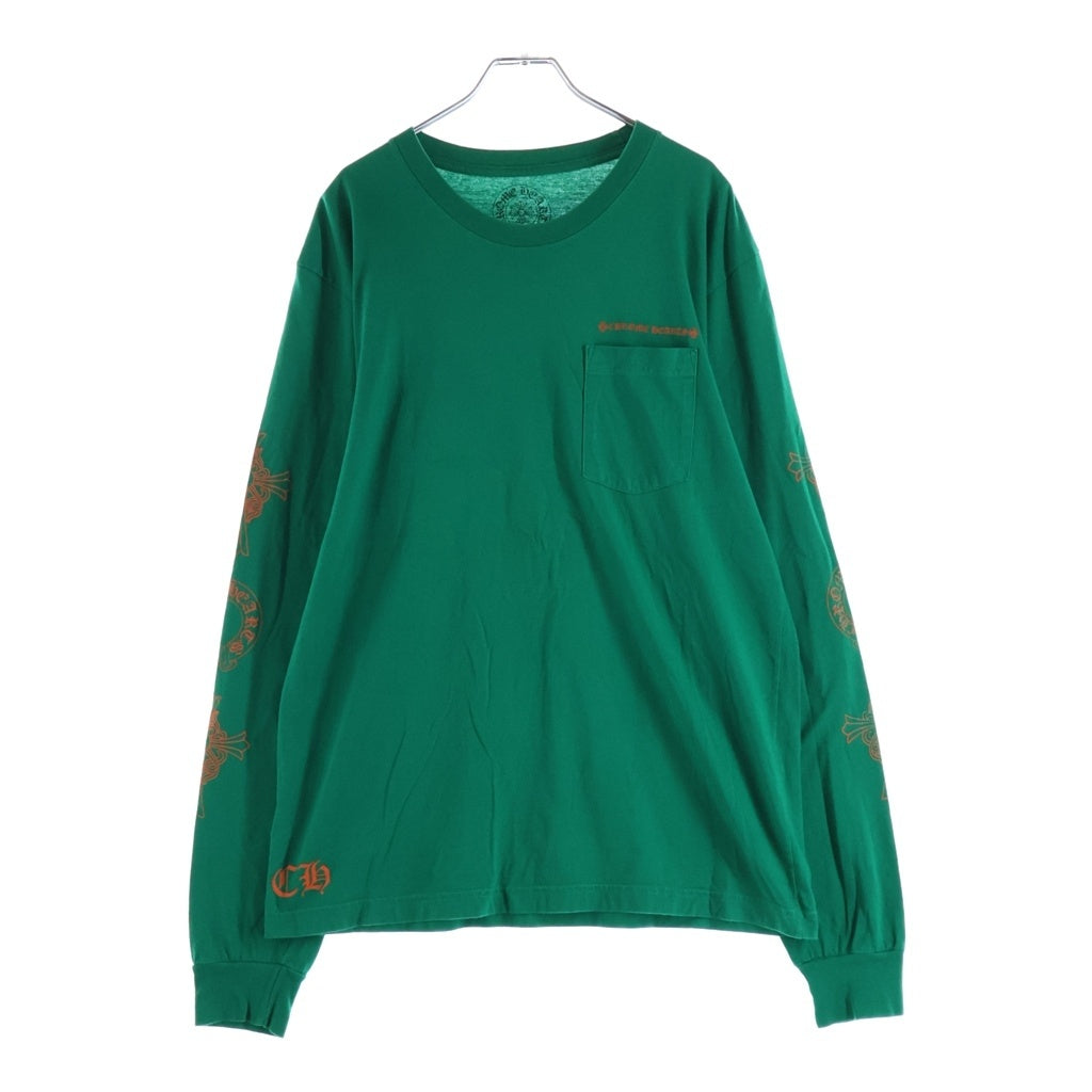 CHROME HEARTS(クロムハーツ) CH L/S 袖CHクロス ホースシュープリント 長袖Tシャツ