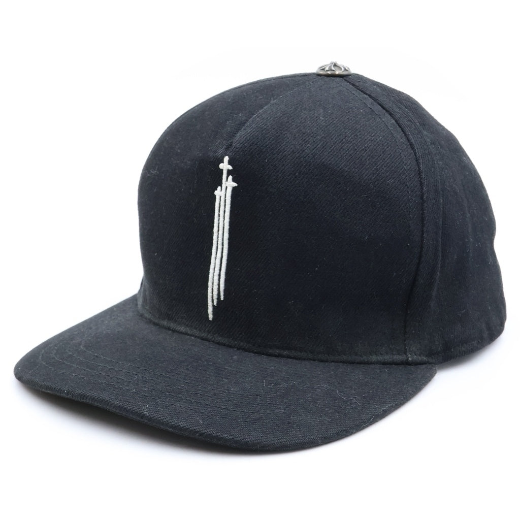 CHROME HEARTS(クロムハーツ) RS3 TRUCKER CAP RS3刺繍 クロスボール付 トラッカーキャップ 帽子 ブラック
