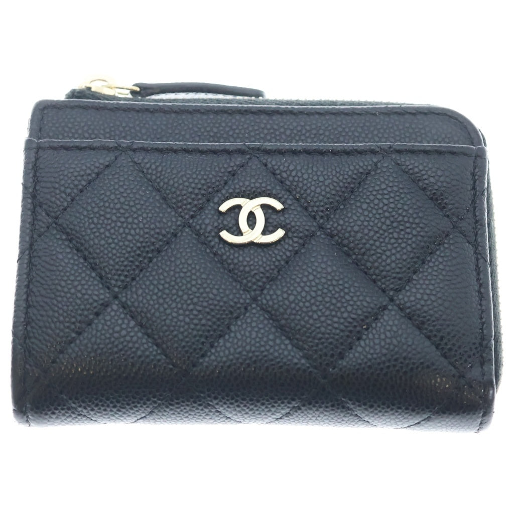 CHANEL(シャネル) マトラッセ ココマーク キャビアスキン タイムレスクラシック フラグメント カードケース ブラック AP4893 レディース