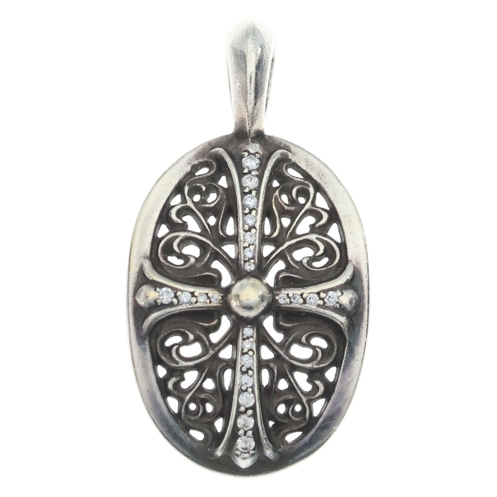 CHROME HEARTS(クロムハーツ) CLSC OVAL P DMND クラシックオーバル PAVEダイヤ シルバー ネックレストップ