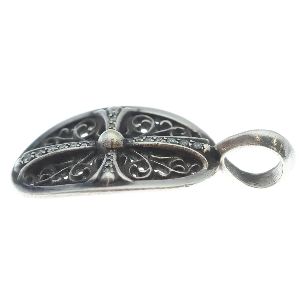 CHROME HEARTS(クロムハーツ) CLSC OVAL P DMND クラシックオーバル PAVEダイヤ シルバー ネックレストップ
