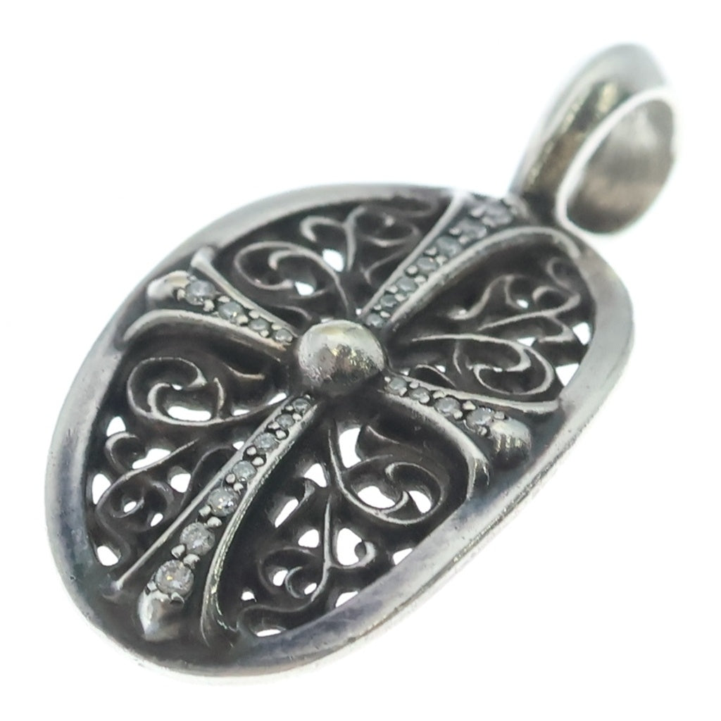 CHROME HEARTS(クロムハーツ) CLSC OVAL P DMND クラシックオーバル PAVEダイヤ シルバー ネックレストップ