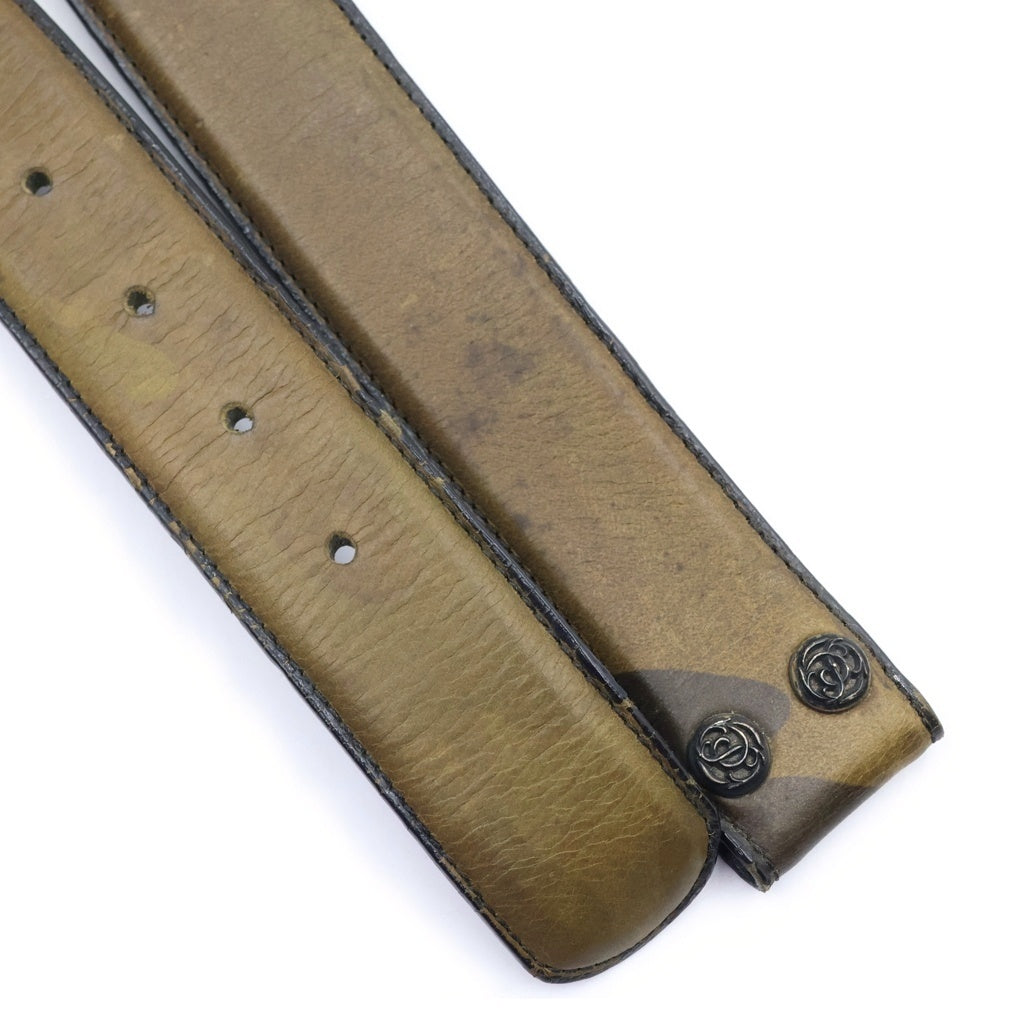 CHROME HEARTS(クロムハーツ) 1.5 STRAP 1.5inch フローラルボタン レザーベルト
